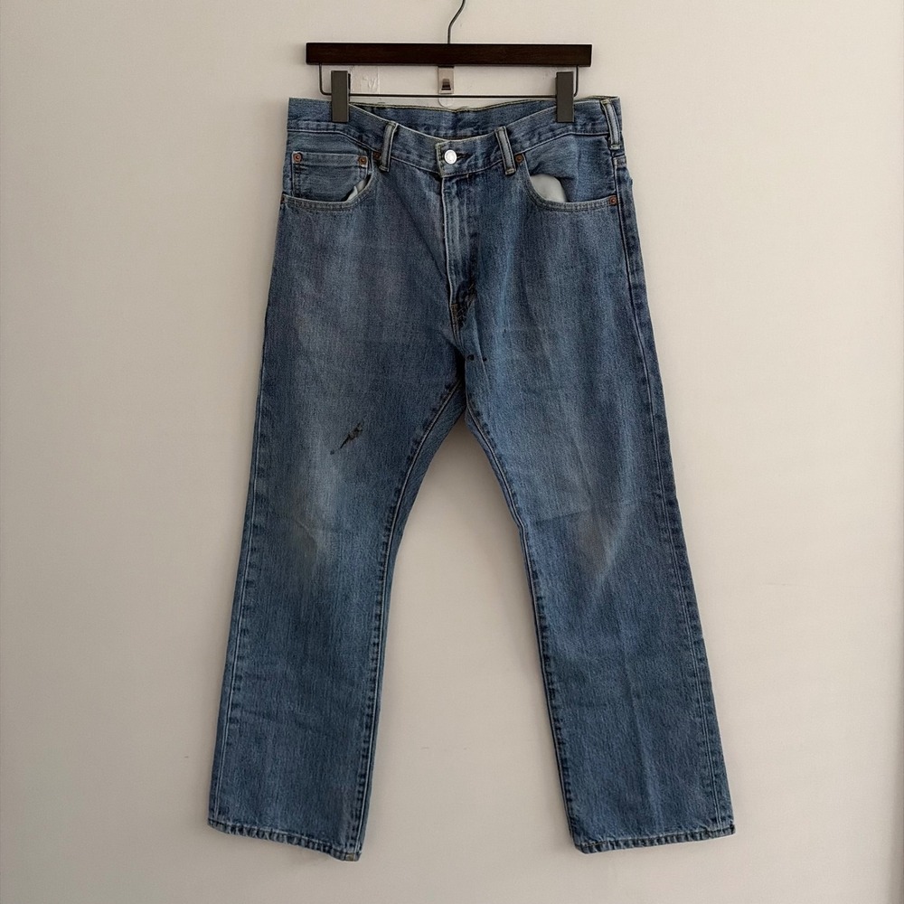 Levis 517 Bootcut Jeans Blue Denim W34 L30 Vintage Mens
